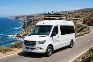 Agadir airport shuttle pickup with surfboard - Taghazout Imsouane transfer